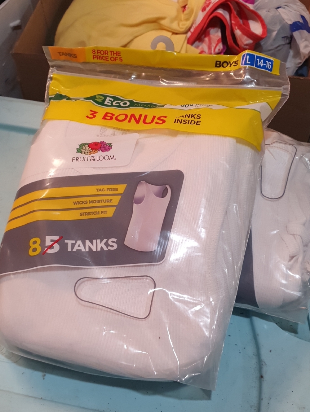 Fruit of the Loom Boys White Ribbed Tank Tops - Pack